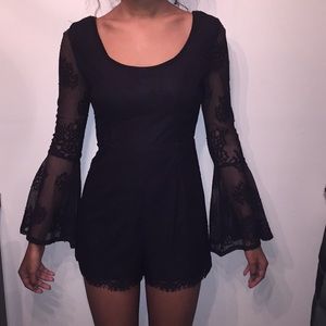 Fashion Nova black lace romper